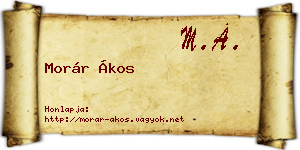 Morár Ákos névjegykártya